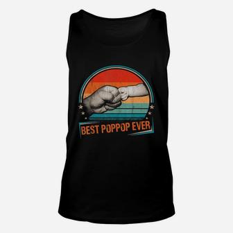 Best Poppop Ever Vintage Dad Daddy Bump Fist Fathers Day T-shirt Unisex Tank Top - Seseable