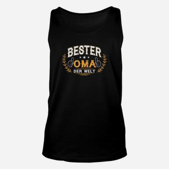 Bester Oma der Welt Unisex TankTop, Schwarz mit Goldschrift und Lorbeerkranz - Seseable