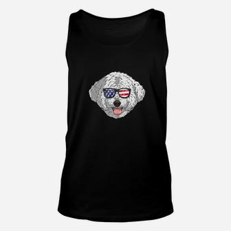 Bichon Frise Dog Sunglasses Usa 4th Of July Puppy Unisex Tank Top - Seseable