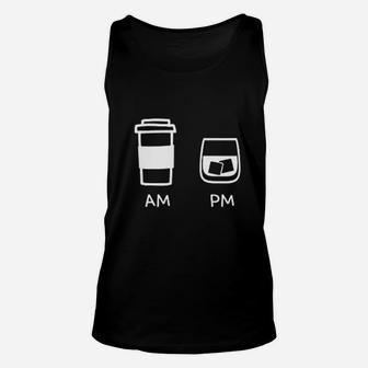 Big And Tall Am To Pm Coffee Whisky Rum Tequila Vodka Unisex Tank Top - Seseable