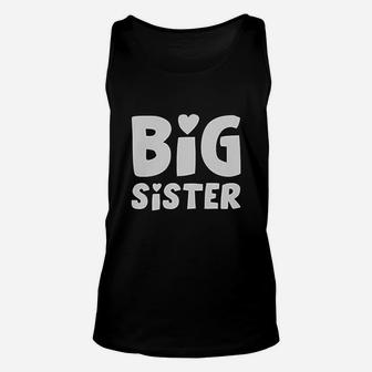 Big Sister Elder Sibling Gift Idea Cute Girls Fitted Kids Unisex Tank Top - Seseable