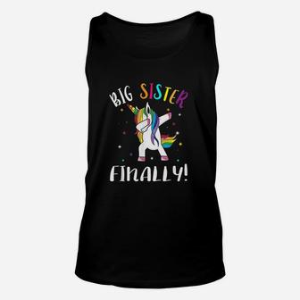 Big Sister Finally Unicorn birthday Unisex Tank Top - Seseable