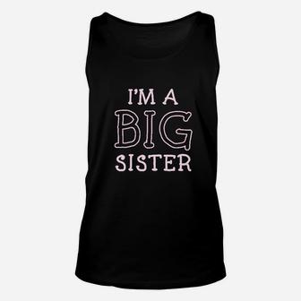 Big Sister Siblings Gift I Am A Big Sister Cute Girls Fitted Kids Unisex Tank Top - Seseable