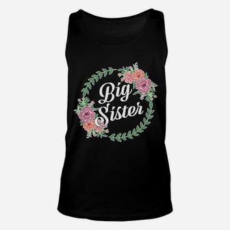 Big Sister With Flower Circle birthday Unisex Tank Top - Seseable