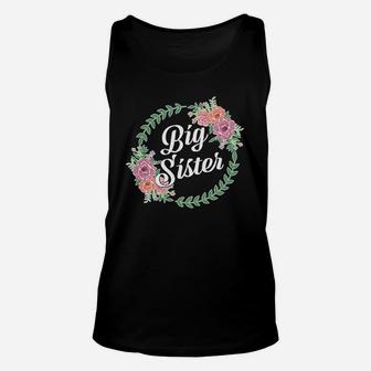 Big Sister With Flower Circle birthday Unisex Tank Top - Seseable