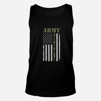 Big Usa Army Flag Gift For Soldiers Veterans Military Unisex Tank Top - Seseable