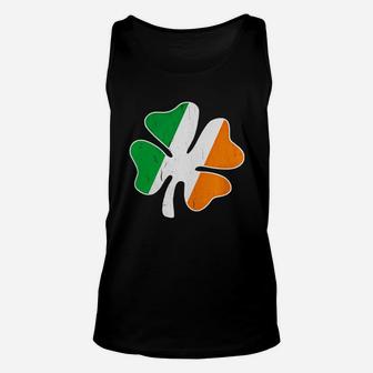 Big Vintage Irish Flag Shamrock T-shirt Unisex Tank Top - Seseable