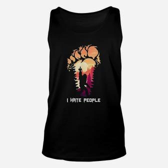 Bigfoot Camping Foot I Hate People Funny New Unisex Tank Top - Seseable