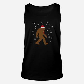 Bigfoot I Believe Ugly Sweater Santa Snowflake Christmas Tee Unisex Tank Top - Seseable