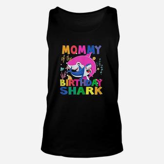 Birthday Matching Shark Family Mommy Of The Birthday Shark Unisex Tank Top - Seseable