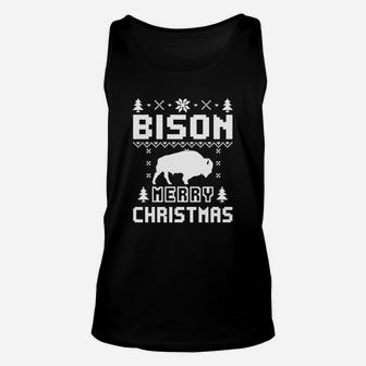 Bison Ugly Christmas Sweater T-shirt Unisex Tank Top - Seseable