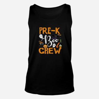 Black Cat Pumpkin Candy Ghost Scary Prek Boo Crew Unisex Tank Top - Seseable