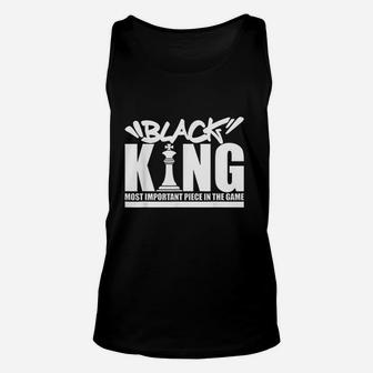 Black King Chess Piece Design Couples King Queen Proud Black Unisex Tank Top - Seseable