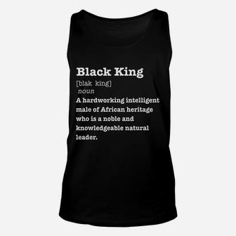 Black King Definition African Pride Melanin Educated Unisex Tank Top - Seseable