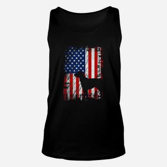 Black Lab American Flag Usa Patriotic Dog Unisex Tank Top - Seseable