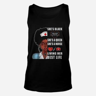 Black Nurse Women Melanin Nurse Living Her Best Life Unisex Tank Top - Seseable