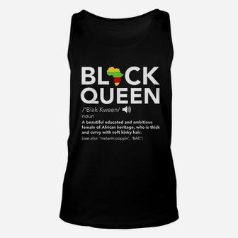 Black Queen Definition African Pride Melanin Educated Unisex Tank Top - Seseable