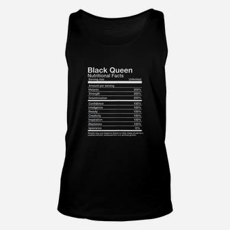 Black Queen Nutritional Facts Content Label Black History Unisex Tank Top - Seseable