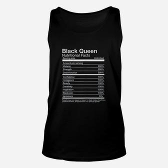 Black Queen Nutritional Facts Content Label Black History Unisex Tank Top - Seseable