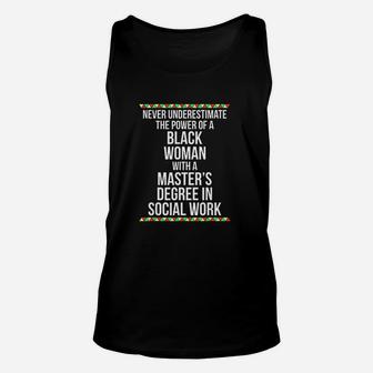 Black Queen Social Work Masters Graduation Unisex Tank Top - Seseable
