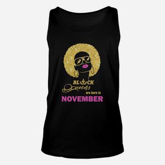 Black Queens Are Born In November Unisex Tank Top | Seseable UK