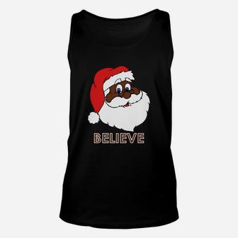 Black Santa Claus Mens Tshirt Xmas Unisex Tank Top - Seseable