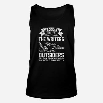 Blessed Are Weird People Writers Artists Dreamer Unisex Tank Top - Seseable