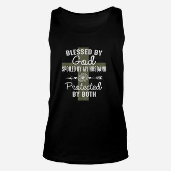 Blessed By God Spoiled By Husband Christian Wife Gift Unisex Tank Top - Seseable