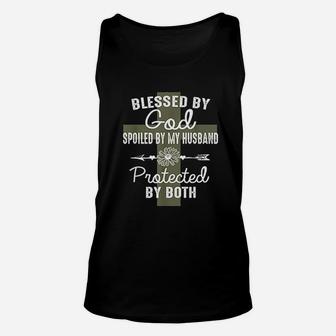 Blessed By God Spoiled By Husband Christian Wife Gift Unisex Tank Top - Seseable