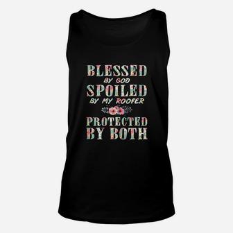 Blessed By God Spoiled By My Roofer Wife Women Gift Unisex Tank Top - Seseable