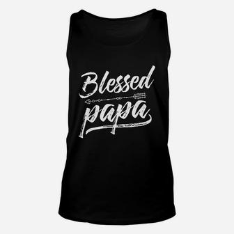 Blessed Papa New Dad Fathers Day Gift Unisex Tank Top - Seseable