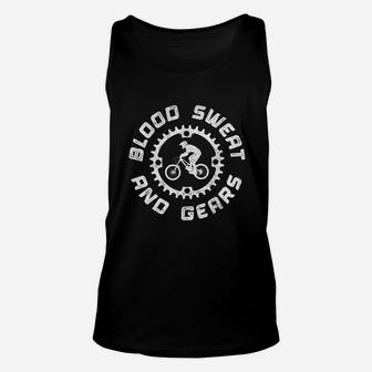 Blood Sweat And Gears Mountain Biking Vintage Bicycle Gear Unisex Tank Top - Seseable