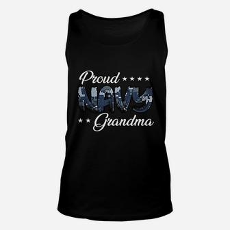 Blue Digital Bold Proud Navy Grandma Unisex Tank Top - Seseable