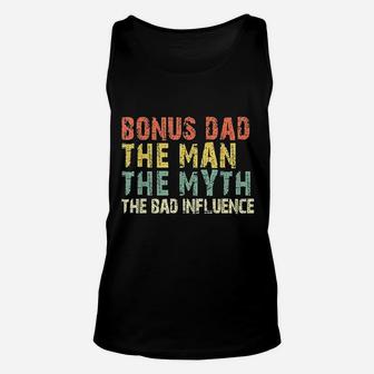 Bonus Dad The Man Myth Bad Influence Vintage Gift Christmas Unisex Tank Top - Seseable