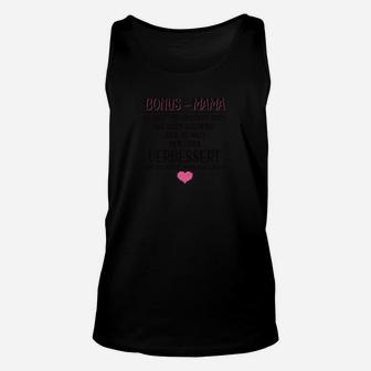 Bonus-Mama Schwarzes Unisex TankTop mit Herz Motiv, Stiefmutter Tee - Seseable