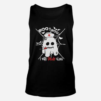 Boo I Will Stab You Ghost Unisex Tank Top - Seseable