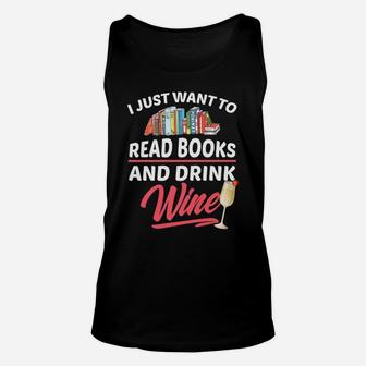 Book Lovers Wine Drinkers Funny Quote Unisex Tank Top - Seseable