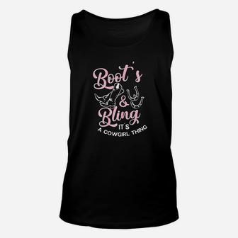 Boots And Bling Its A Cowgirl Thing Unisex Tank Top - Seseable
