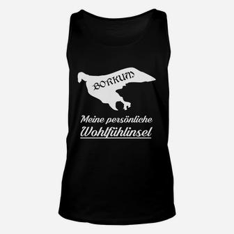 Borkum-Insel Unisex TankTop Meine Wohlfühlinsel, Schwarzes Urlaubsmotiv Tee - Seseable