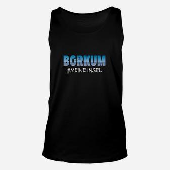 Borkum #MeineInsel Schriftzug Unisex TankTop, Souvenir Schwarz Tee - Seseable