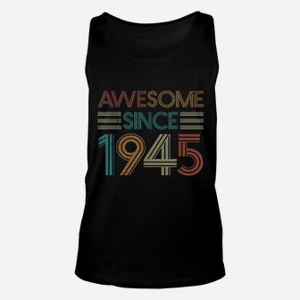 Born In 1945 Retro Vintage 77th Birthday Gifts 77 Years Old Unisex Tank Top - Seseable