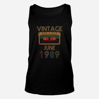 Born In June 1989 Vintage Birthday Unisex Tank Top - Seseable