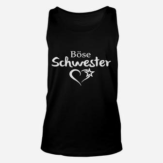 Böse Schwester Schwarzes Unisex TankTop mit Herzstern-Motiv, Lustiges Geschenk - Seseable