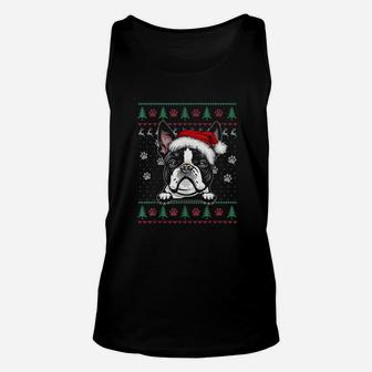 Boston Terrier Christmas Funny Dog Lover Unisex Tank Top - Seseable