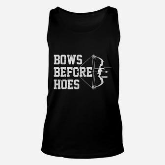 Bows Before Hoes Archery Bow Hunting Funny Archer Gift Unisex Tank Top - Seseable