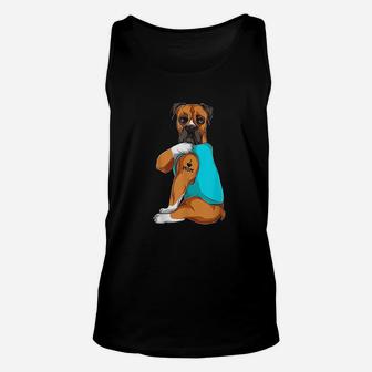 Boxer I Love Mom Tattoo Dog Mom Gifts Unisex Tank Top - Seseable