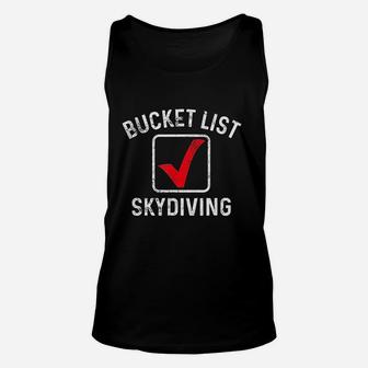 Bucket List Skydiving Sky Diver Extreme Jumping Parachuting Unisex Tank Top - Seseable