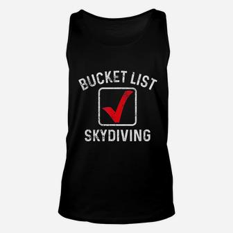 Bucket List Skydiving Sky Diver Extreme Jumping Parachuting Unisex Tank Top - Seseable
