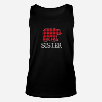Buffalo Check Sister Bear Matching Family Outfits Unisex Tank Top - Seseable
