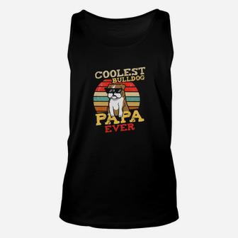 Bulldog Coolest Dog Papa, best christmas gifts for dad Unisex Tank Top - Seseable